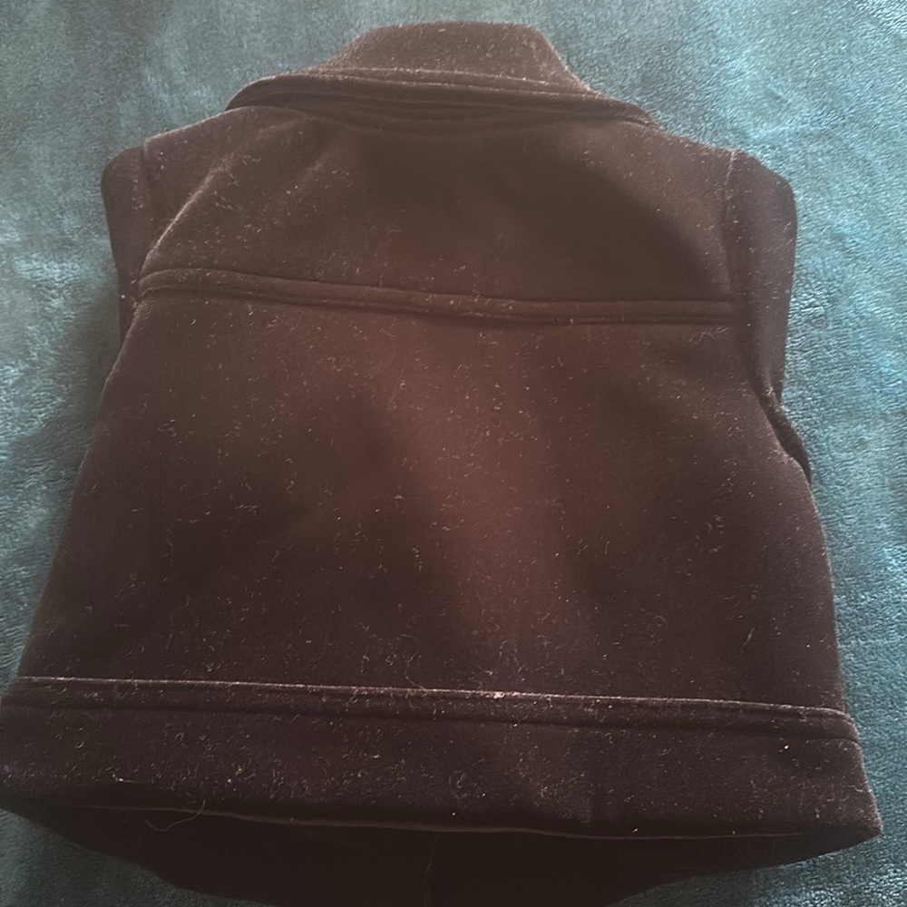 Black suede with gold zipper baby girl jacket - Picture 3 of 4